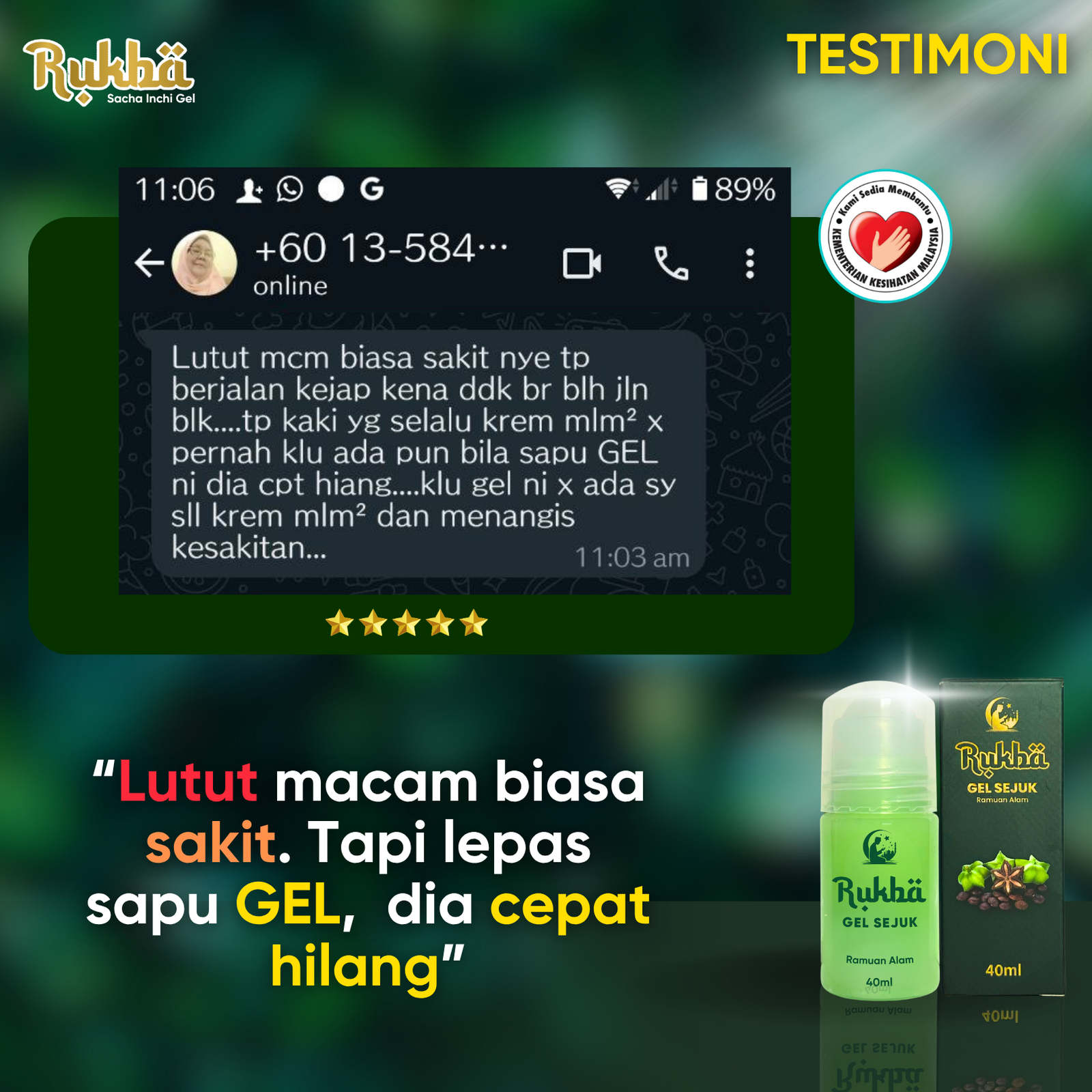 Testimoni pelanggan Rukba 15