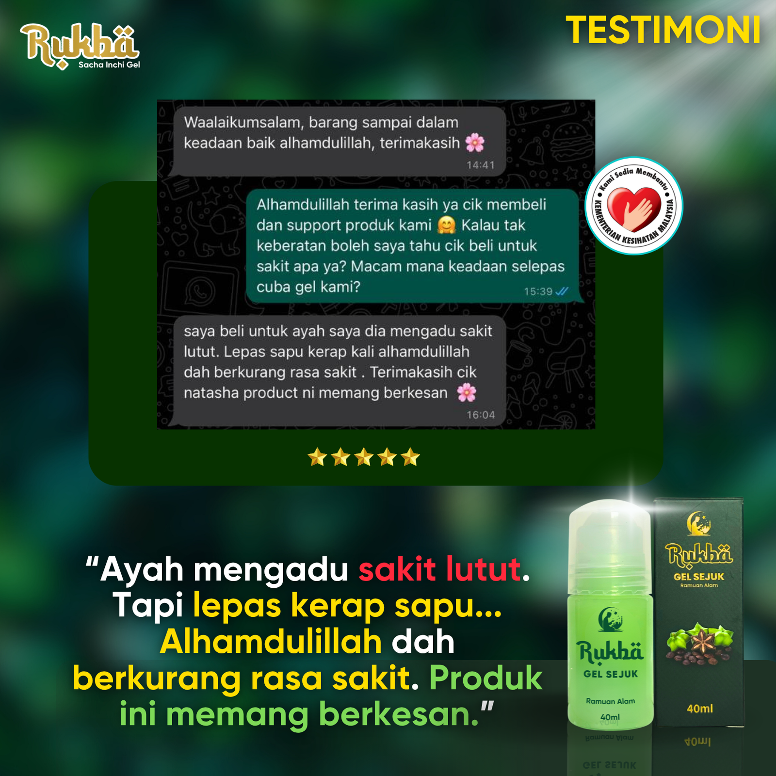 Testimoni pelanggan Rukba 19