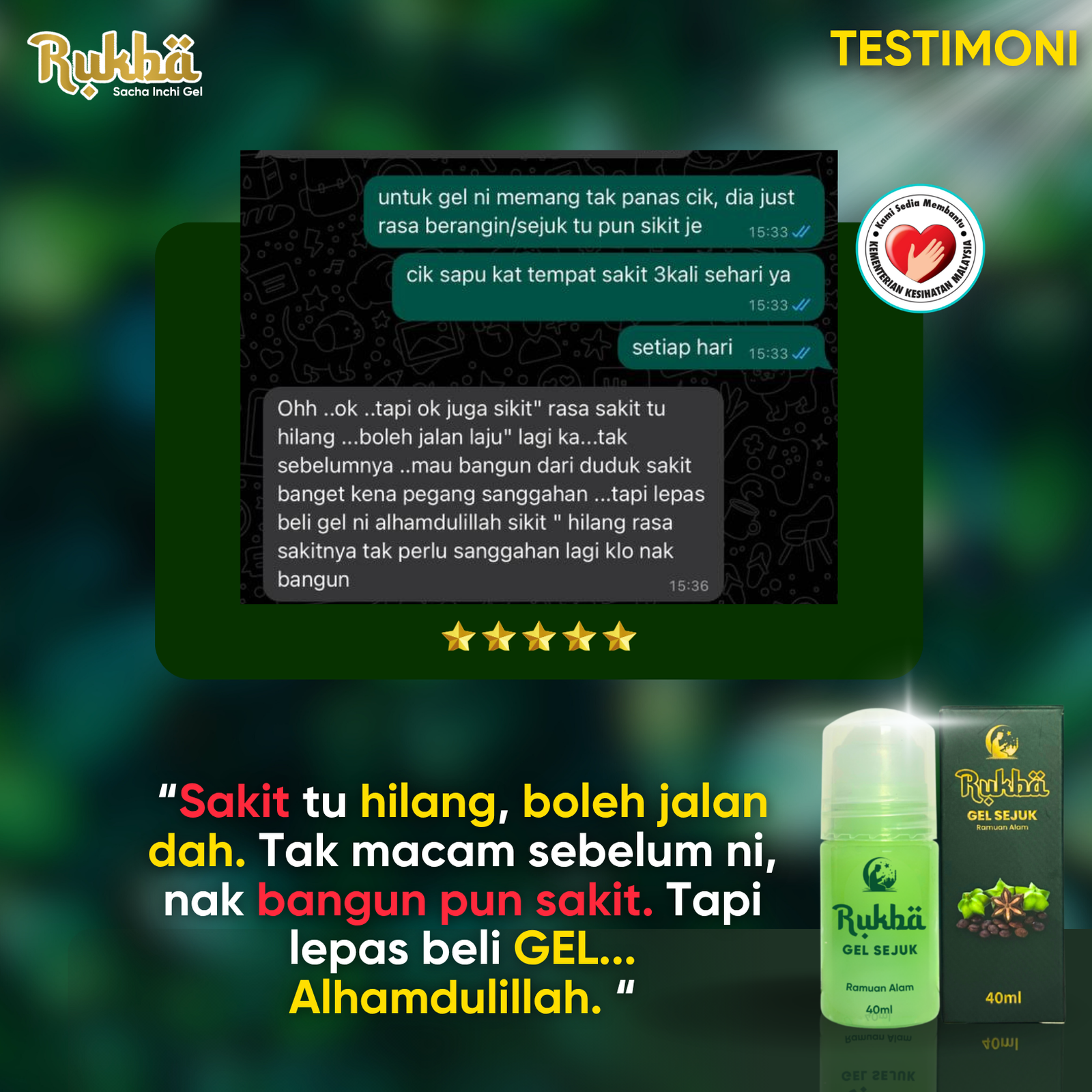 Testimoni pelanggan Rukba 20