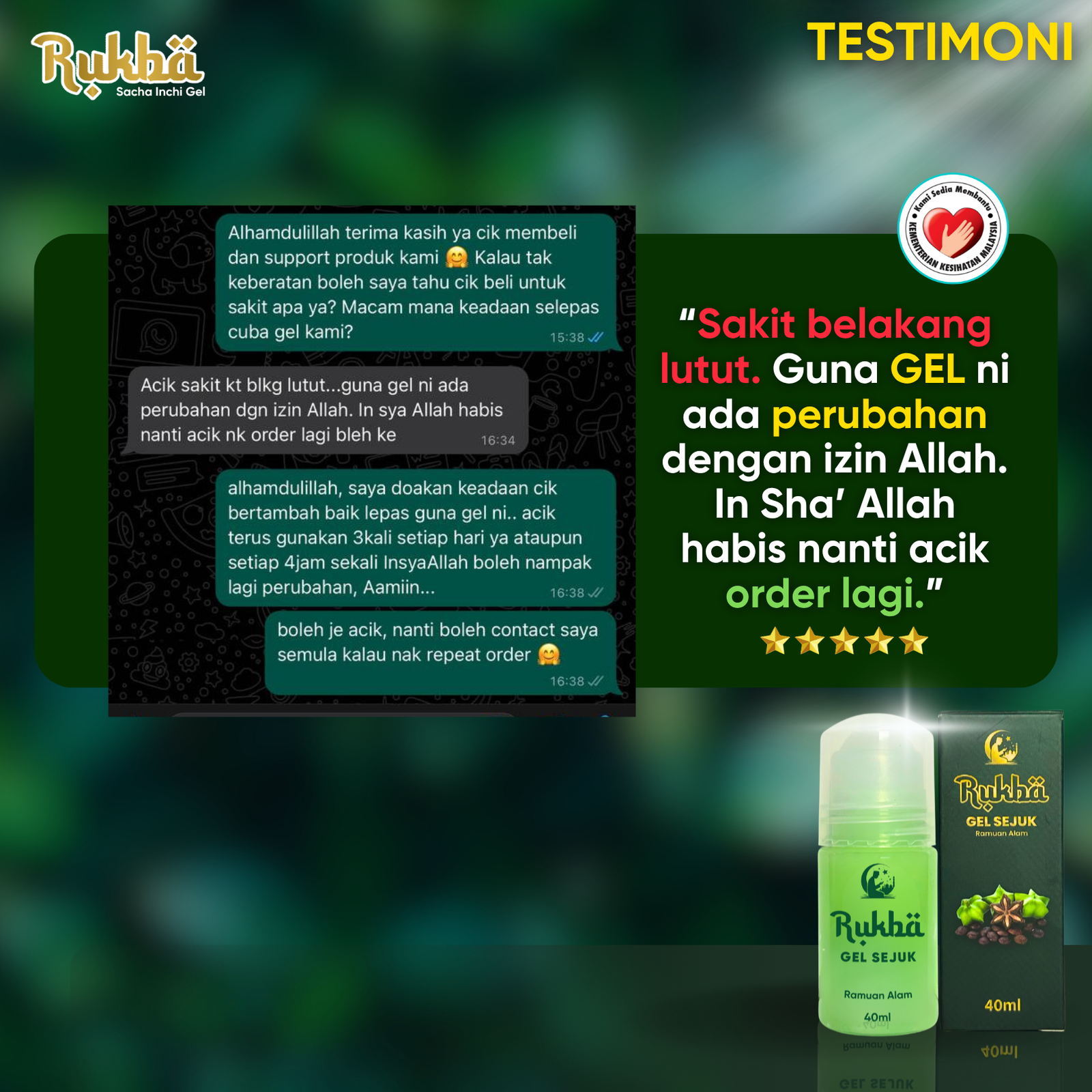 Testimoni pelanggan Rukba 21