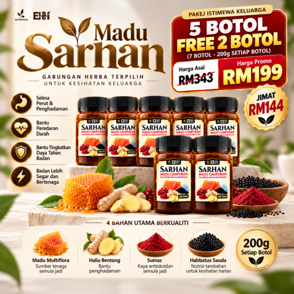 Madu Sarhan – Set Mega (5 Botol Free 2 Botol)